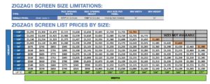 Pleated Custom Screen for Large Openings Pricing